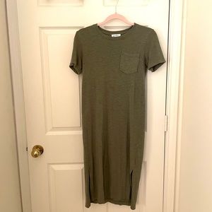 Olive Green Midi Tshirt Dress